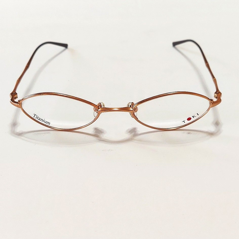 Titanium Hand Made In Japan Toki Ladies Gold Frame Eyeglasses
